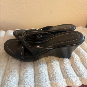 Tommy Hilfiger Black Wedge Sandalssize 8